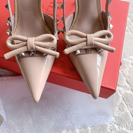 Rockstud High-heels Slingback 10cm Rose Cannelle