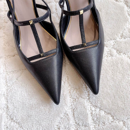 2 Rockstud Slingback 90mm Matte Black