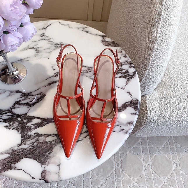 2 Rockstud Slingback 65mm Shiny Red