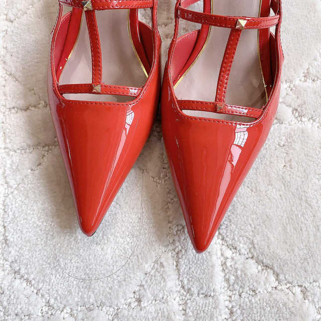 2 Rockstud Slingback 65mm Shiny Red