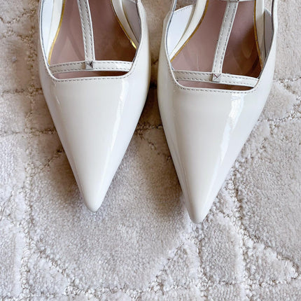 2 Rockstud Slingback 65mm Shiny White