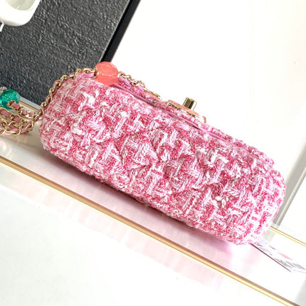 CC Mini 23P Bag 16cm Pink Woolen Plastic Bag