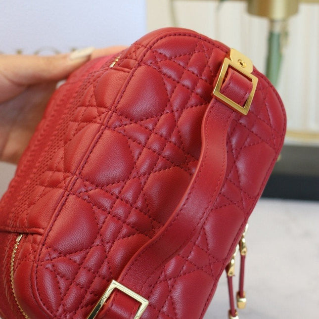 SMALL TRAVEL VANITY RED LAMBSKIN